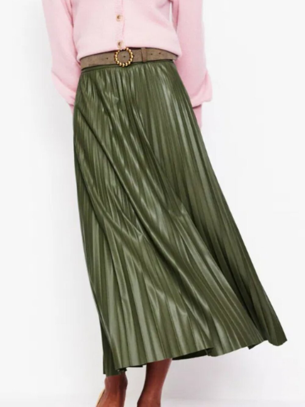 Boden Camilla Faux Leather Pleated Skirt - 6 - NWT